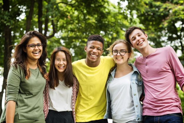 diverse group of inclusive teens