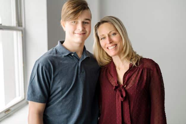 teen boy and mom
