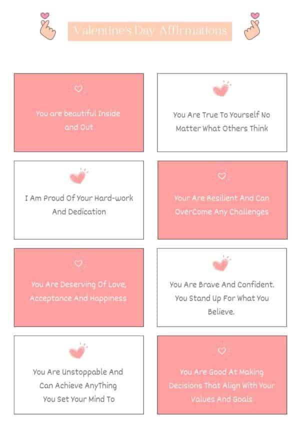 Simple Valentine's Day Affirmations To Share With Your Teens (and free ...