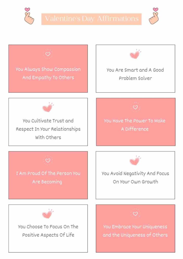 Valentine's Day Affirmation Cards for Teens 2
