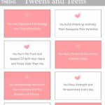 Valentine's Day Free Printable Affirmations for Teens Pin
