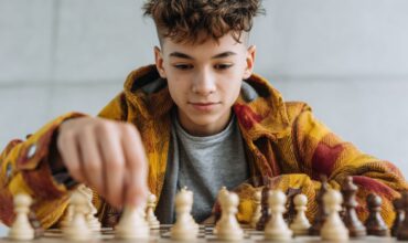 teen playing chess